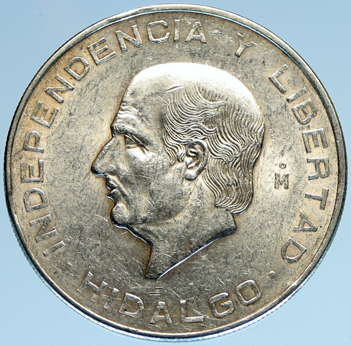 1956 MEXICO Large SILVER 10 Pesos Coin MEXICAN Independence HERO Hidalgo i97901