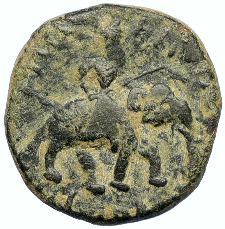 HUVISHKA of Kushan Empire of INDIA Ancient ANTIQUE Old Greek Coin MITHRA i98542