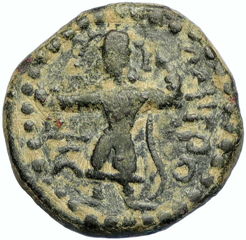 HUVISHKA of Kushan Empire of INDIA Ancient ANTIQUE Old Greek Coin MITHRA i98542