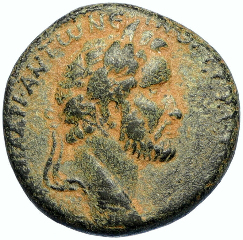 ANTONINUS PIUS Marcus Aurelius Father ANCIENT Authentic Roman Coin WREATH i98601