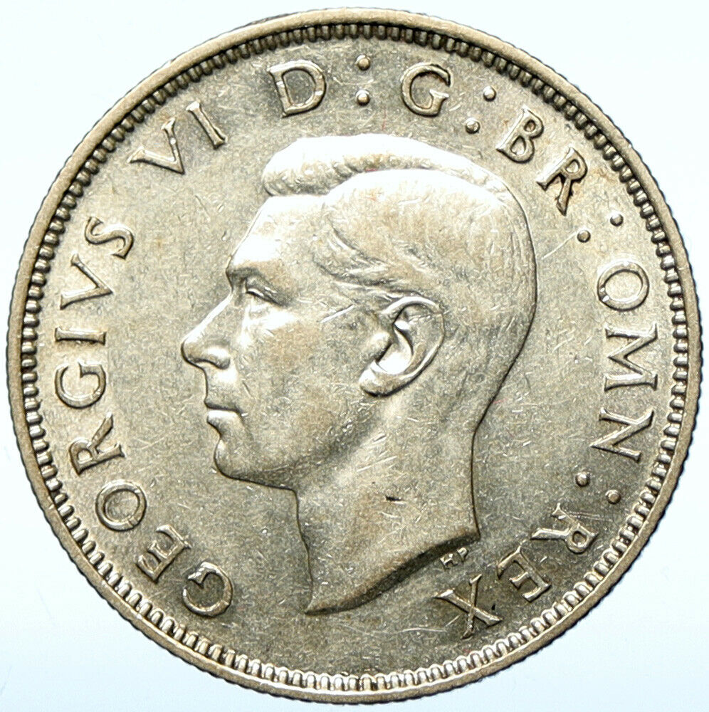 1944 Great Britain United Kingdom King George VI SILVER 2 SHILLNG Coin i100967