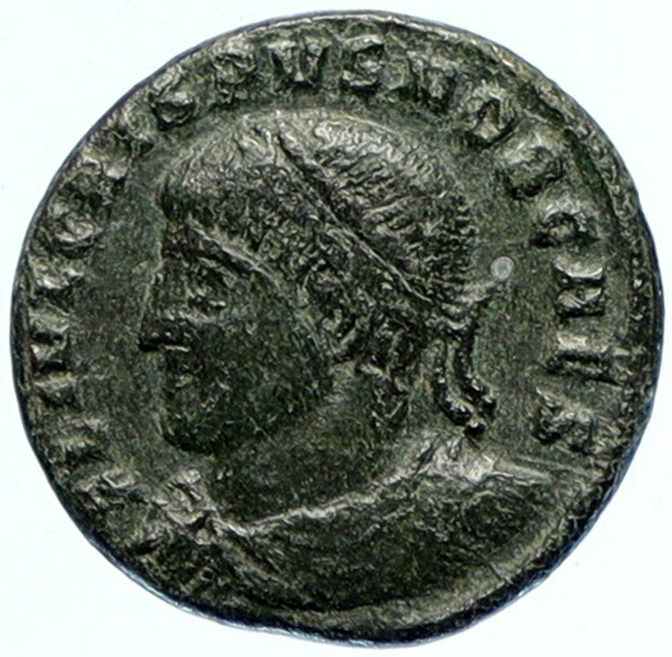 CRISPUS Ancient 324AD Antique AUTHENTIC Roman Coin Thessalonica WREATH i97351