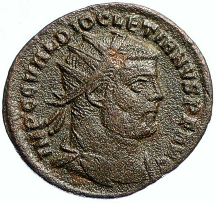 DIOCLETIAN Cyzicus AUTHENTIC Old Antique Ancient Roman Coin GLOBE ZEUS i97349