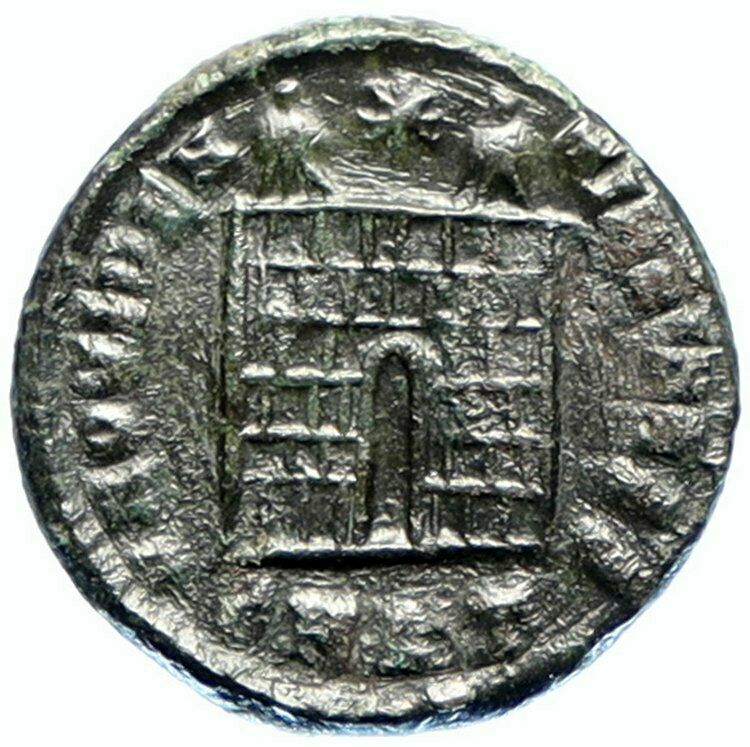 CONSTANTINE II Jr Son Constantine I Ancient ORIGINAL Roman Coin Camp Gate i97350