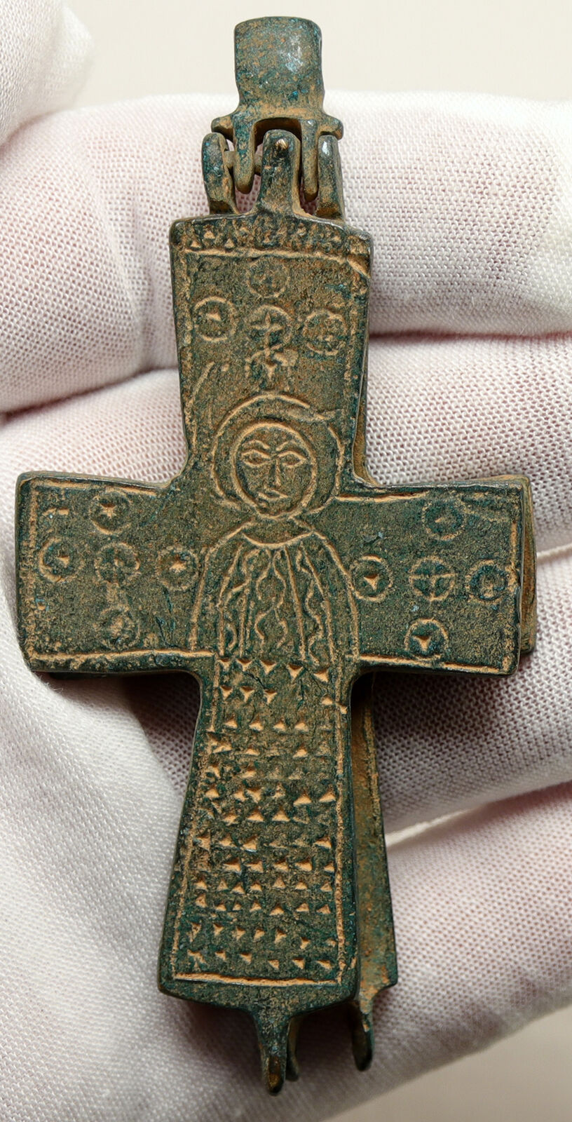 Medieval Christian Byzantine Reliquary Cross Crucifix circa 1000 - 1200AD i95264