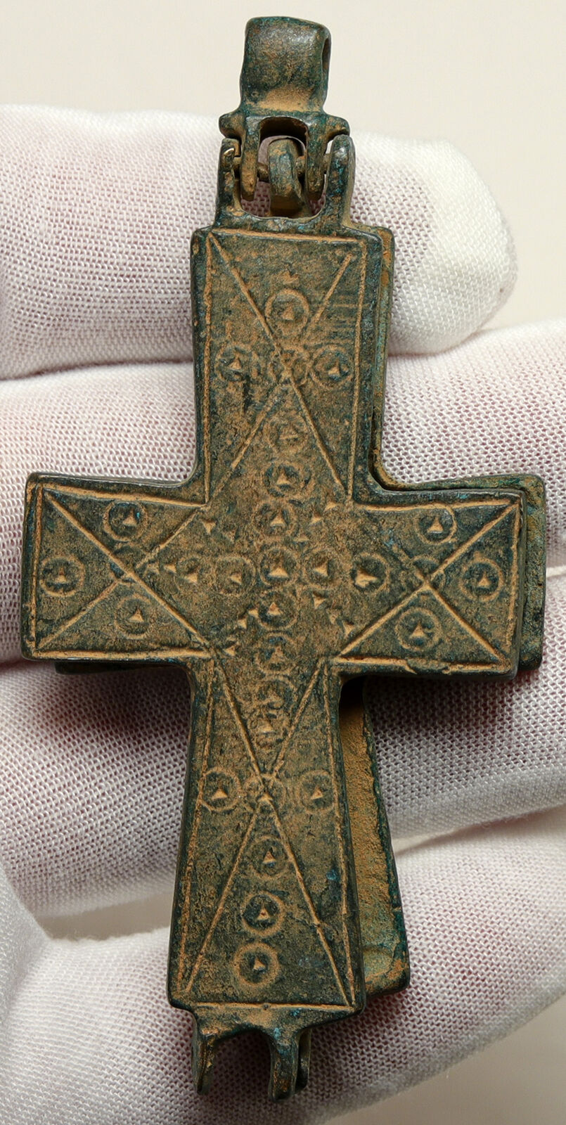 Medieval Christian Byzantine Reliquary Cross Crucifix circa 1000 - 1200AD i95264