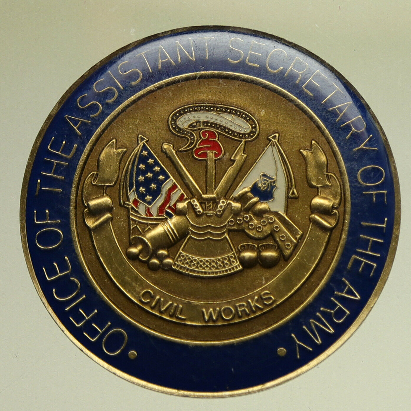 USA US ARMY Excellence CIVIL WORKS Show Piece Challenge Coin OLD Medal i95275