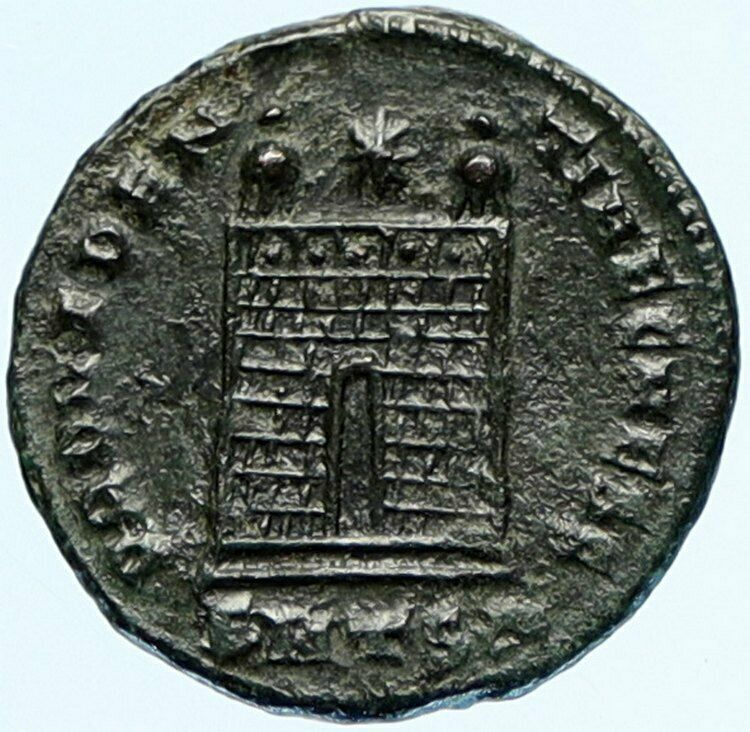 CONSTANTINE II Jr Son Constantine I Ancient ORIGINAL Roman Coin Camp Gate i97376