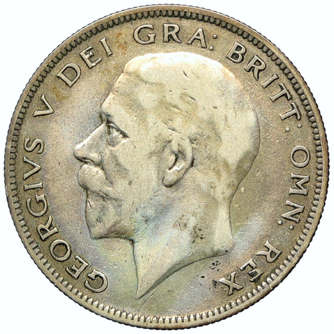 1928 Great Britain United Kingdom KING GEORGE V Silver Half Crown Coin i100976