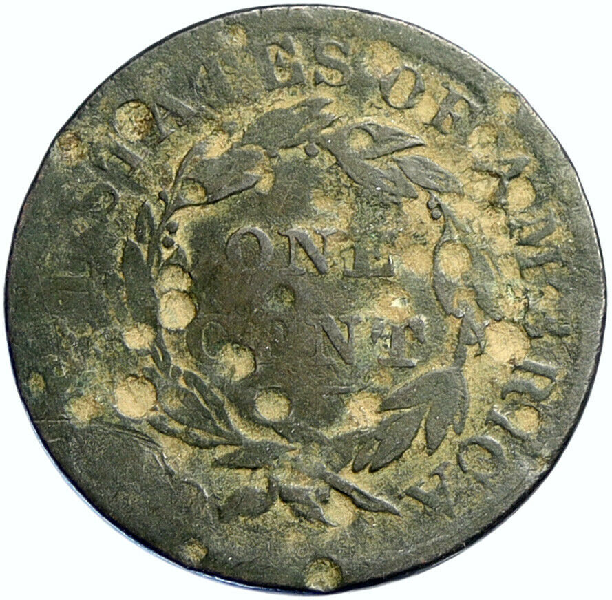 1832 P UNITED STATES US Antique ANTIQUE Liberty Head MATRON Cent Coin i100021