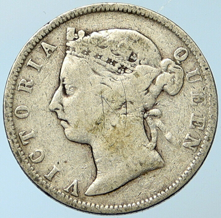 1897 BRITISH HONDURAS COLONY Queen Victoria ANTIQUE Silver 25 Cents Coin i100304