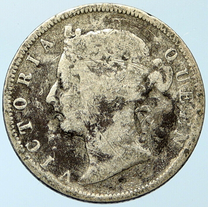 1894 BRITISH HONDURAS COLONY Queen Victoria ANTIQUE Silver 25 Cents Coin i100306