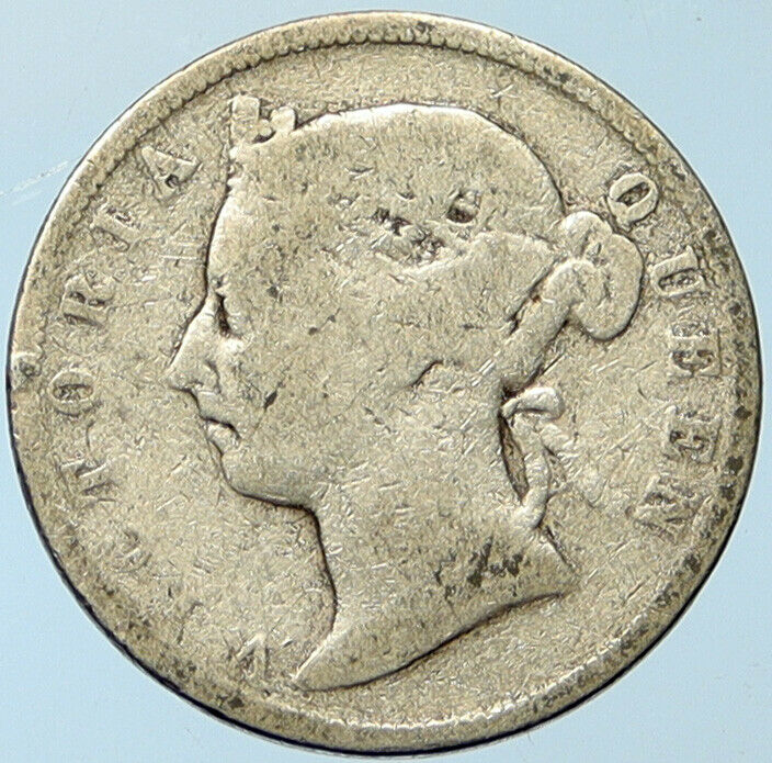 1895 CANADA UK Queen VICTORIA Authentic Antique OLD Silver 25 Cents Coin i100293