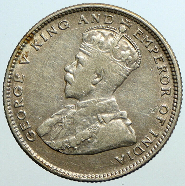 1927 STRAITS SETTLEMENTS UK King George V OLD ANTIQUE SILVER 20Cent Coin i101579