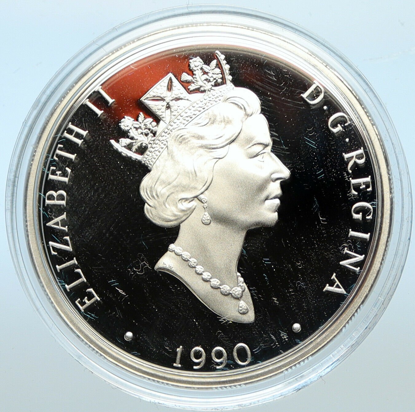 1990 CANADA Queen Elizabeth II LANCASTER FAUQUIER PLANE Silver $20 Coin i100350