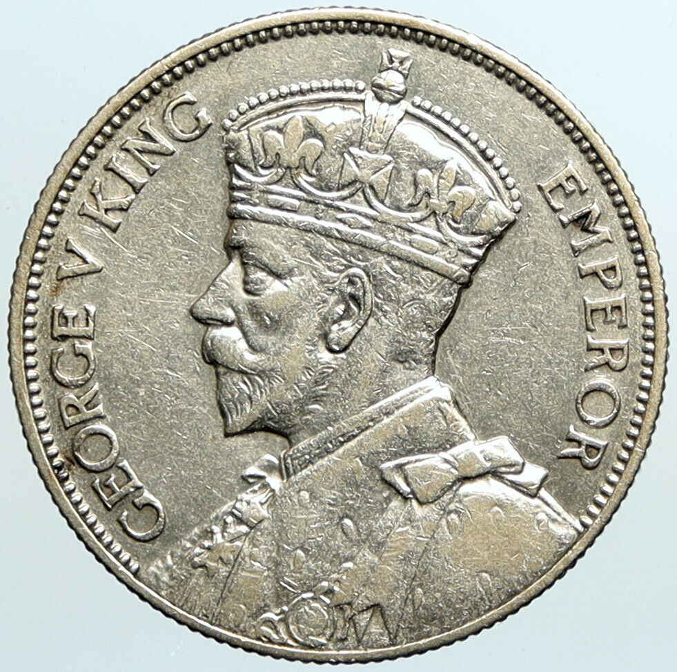 1934 NEW ZEALAND under UK King George V w KIWI BIRD Silver Florin Coin i101126