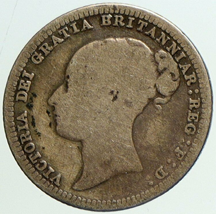 1880 UK Great Britain United Kingdom QUEEN VICTORIA Sixpence Silver Coin i101180