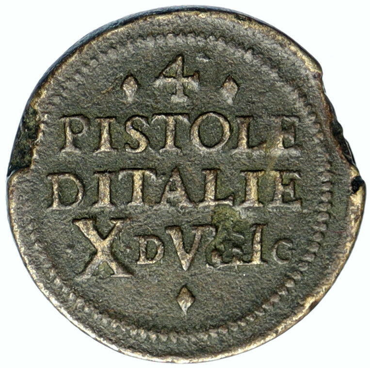 ITALY Utility Weight Old Antique VINTAGE ITALIAN 4 Pistole Token Medal i101663