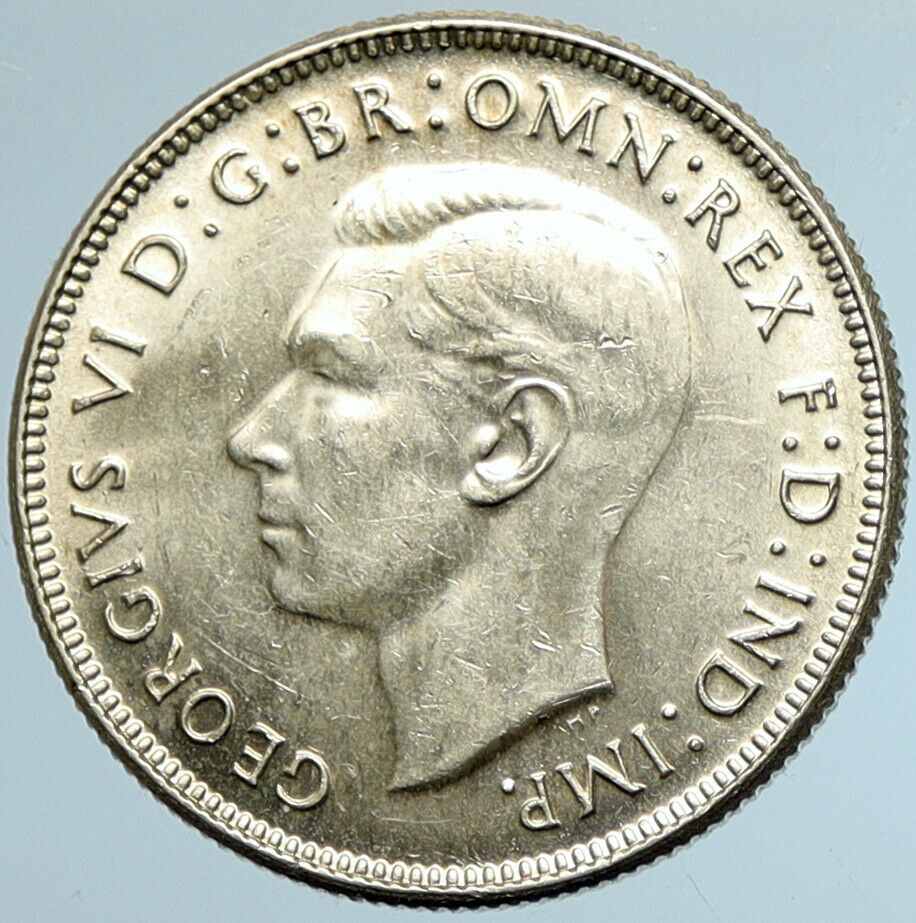 1943 M AUSTRALIA King George VI Kangaroos VINTAGE Old Silver Florin Coin i101550