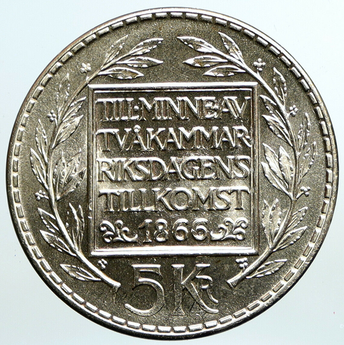 1966 SWEDEN King GUSTAV VI ADOLF Parliament Silver SWEDISH 5 Kronor Coin i101573