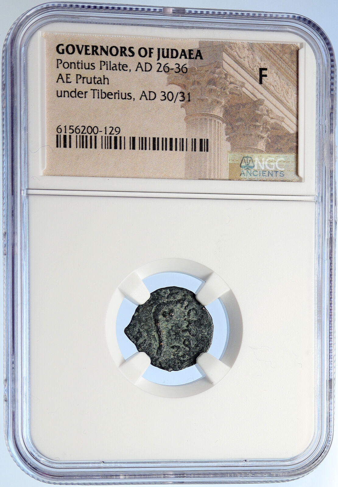 PONTIUS PILATE Tiberius Jerusalem JESUS CHRIST TRIAL Old Roman Coin NGC i106002