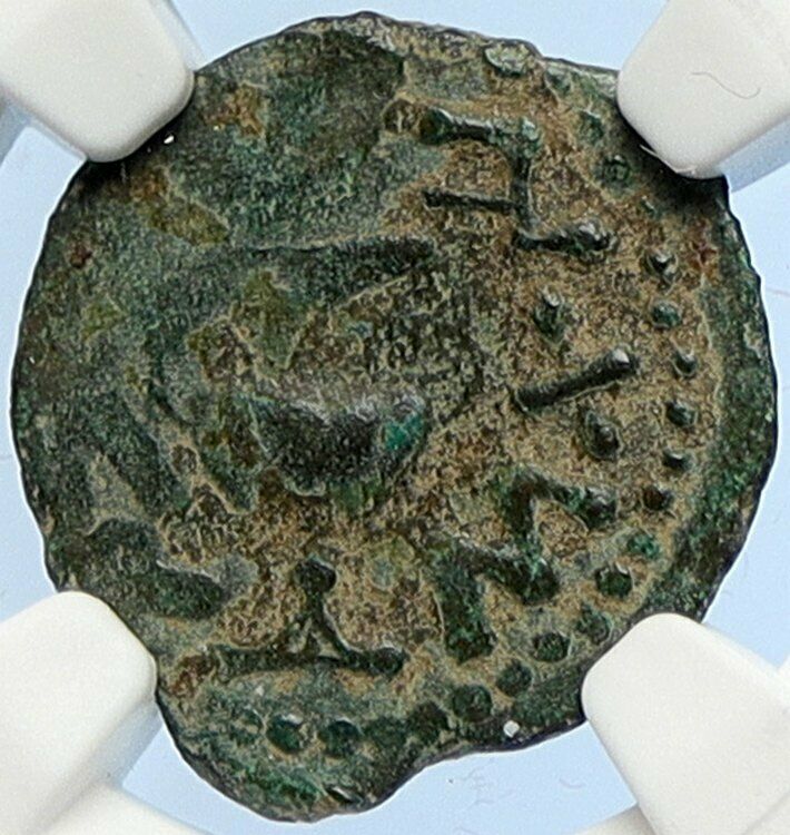 Authentic Ancient JEWISH WAR v ROMANS 67AD Historical JERUSALEM Coin NGC i106068