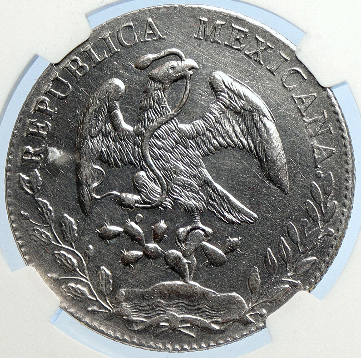 1896 Go RS MEXICO BIG Silver 8 Reales Antique Mexican Coin Eagle NGC i106059