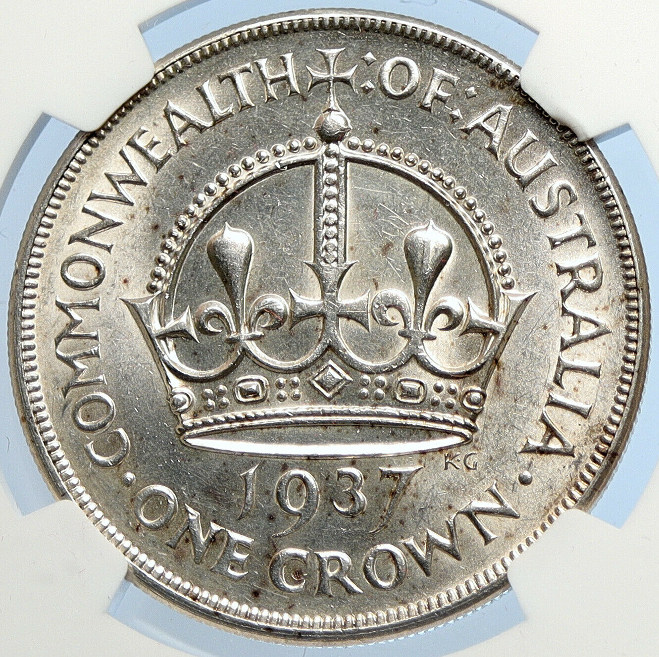 1937 AUSTRALIA Great Britain UK King George VI OLD SILVER CROWN Coin NGC i106057