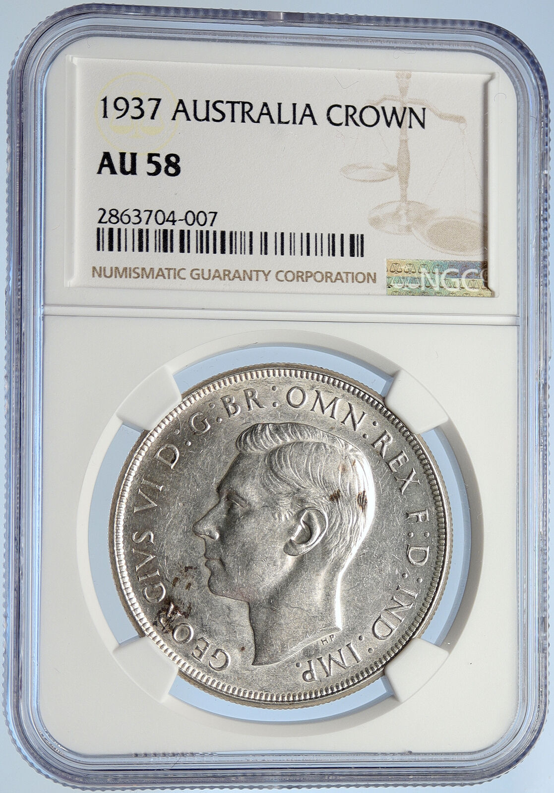 1937 AUSTRALIA Great Britain UK King George VI OLD SILVER CROWN Coin NGC i106057