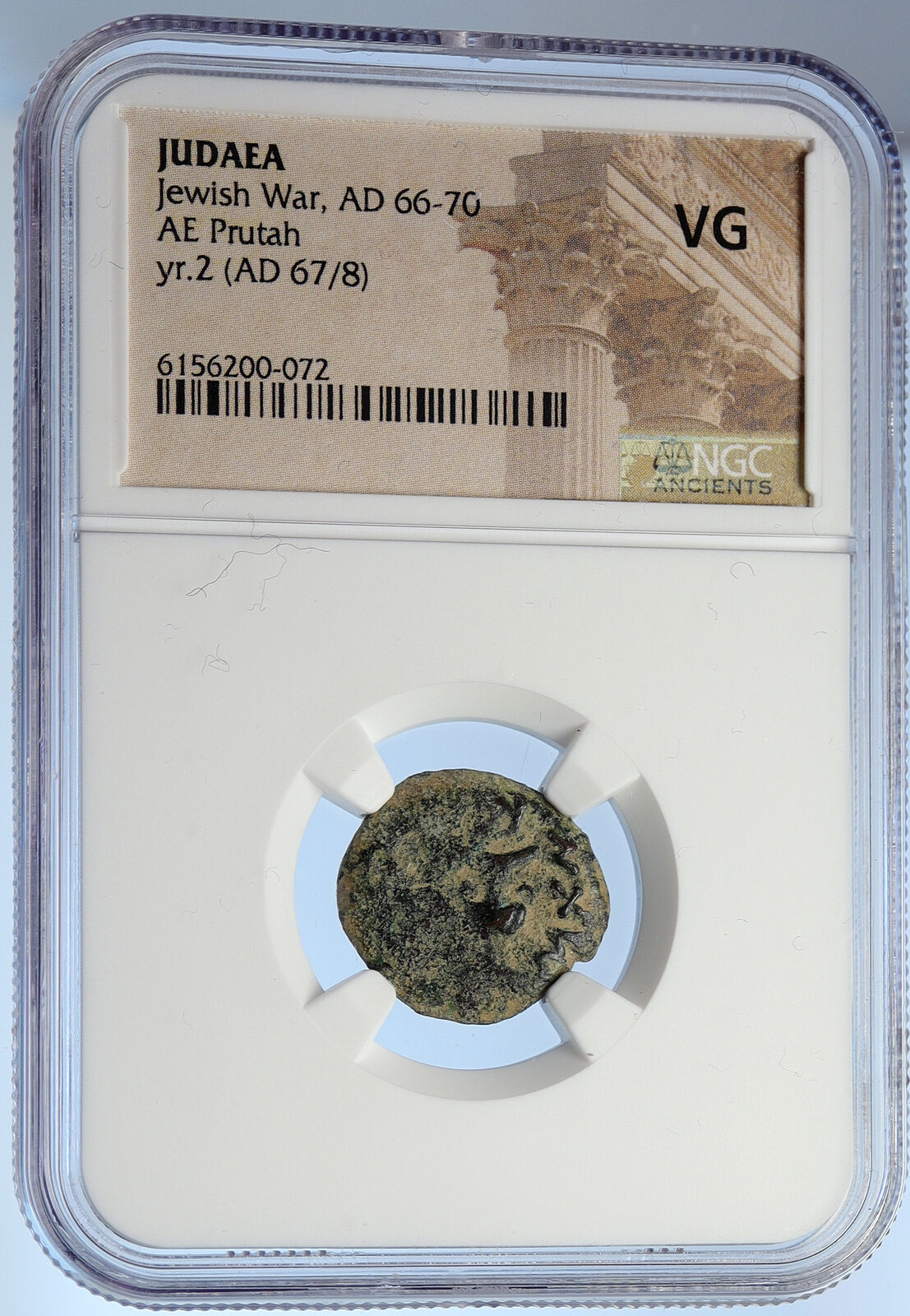 Authentic Ancient JEWISH WAR v ROMANS 67AD Historical JERUSALEM Coin NGC i106087