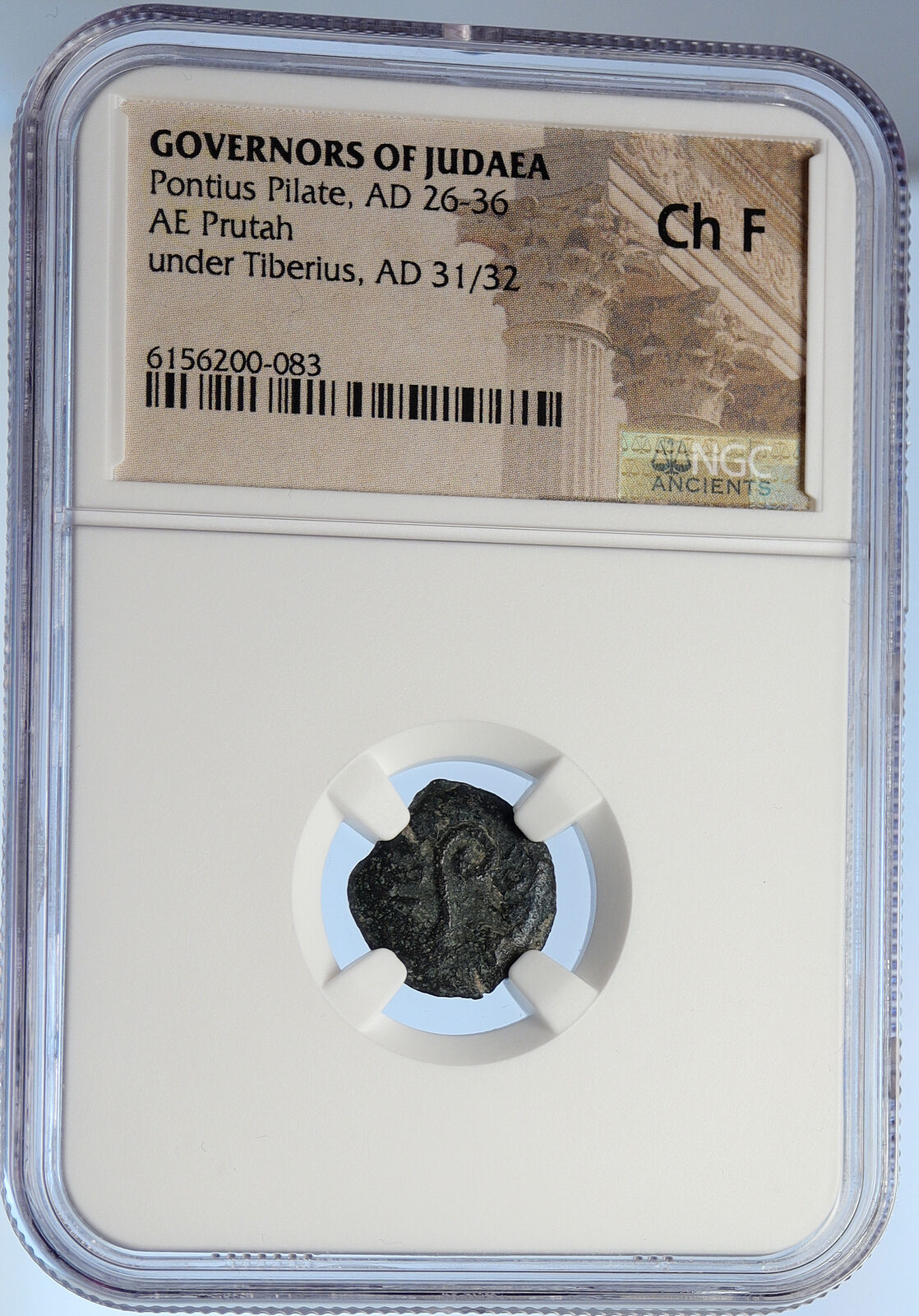 PONTIUS PILATE Tiberius Jerusalem JESUS CHRIST TRIAL Old Roman Coin NGC i106095