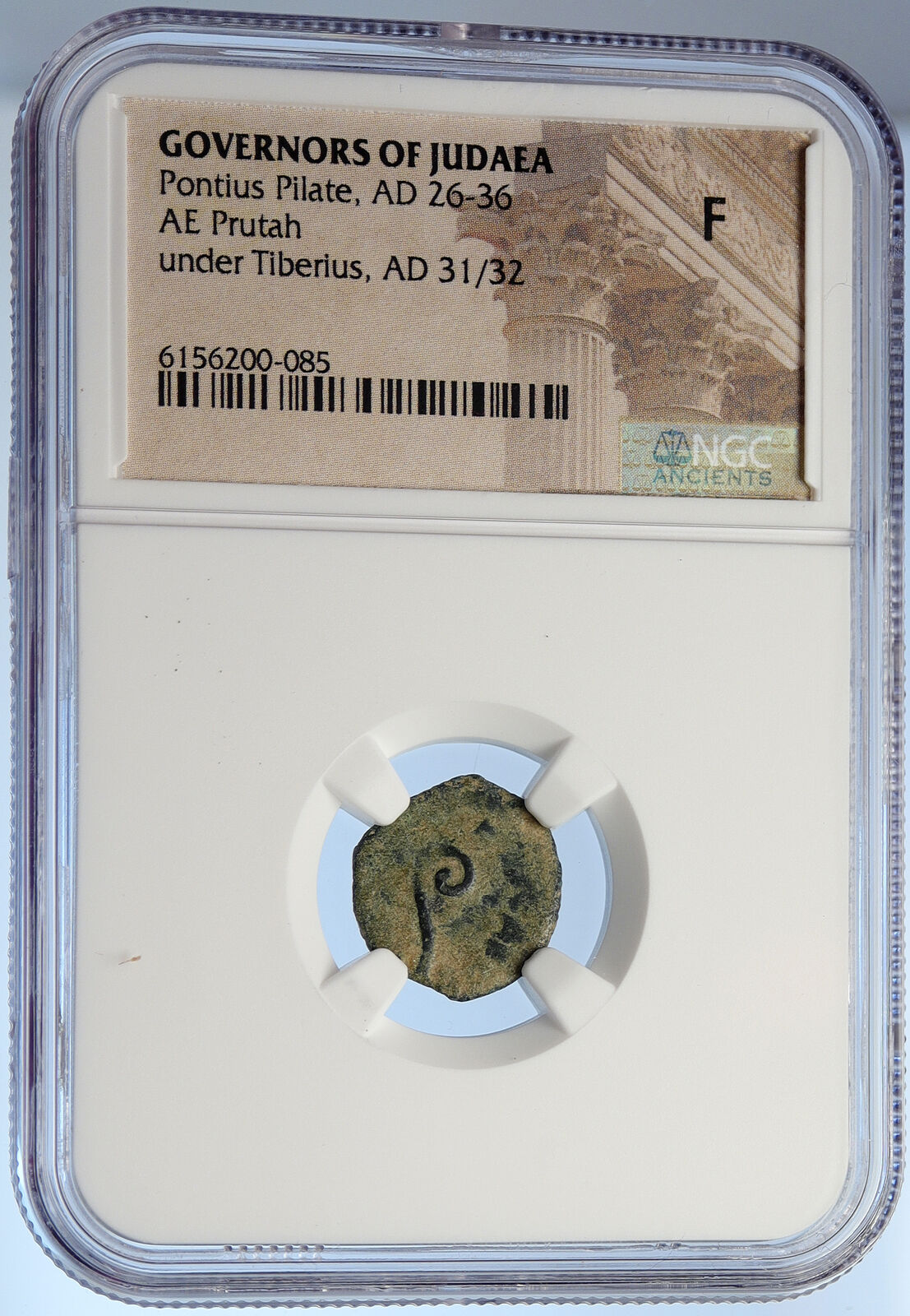 PONTIUS PILATE Tiberius Jerusalem JESUS CHRIST TRIAL Old Roman Coin NGC i106100