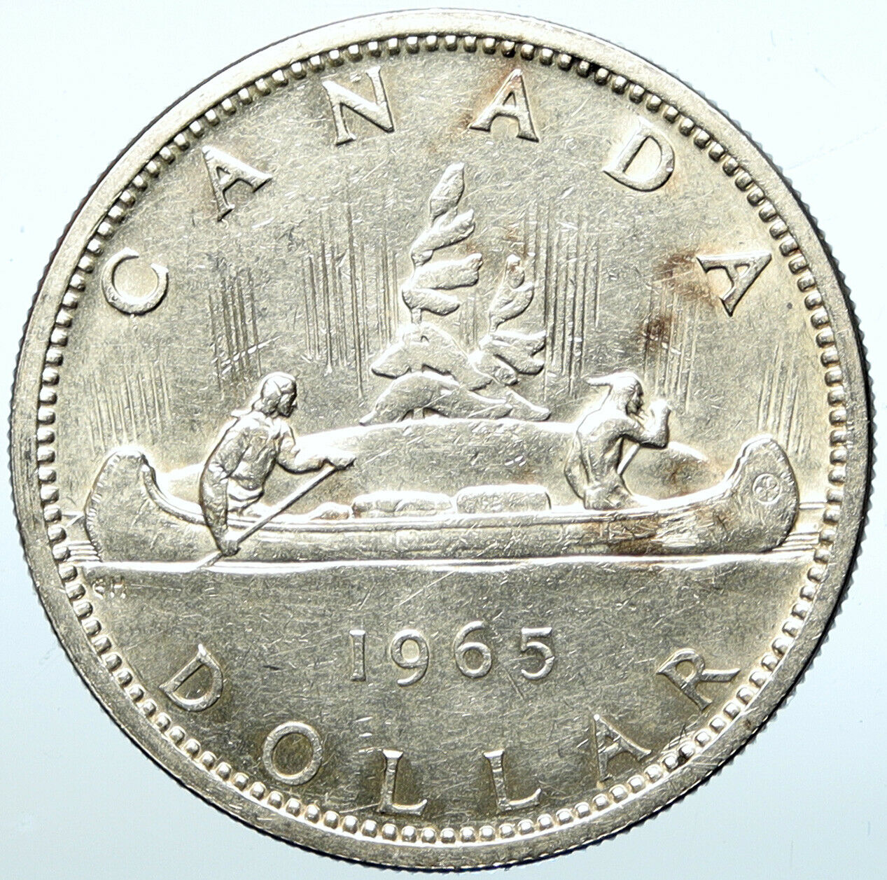 1965 CANADA w UK Queen Elizabeth II Voyagers Genuine Silver Dollar Coin i100927