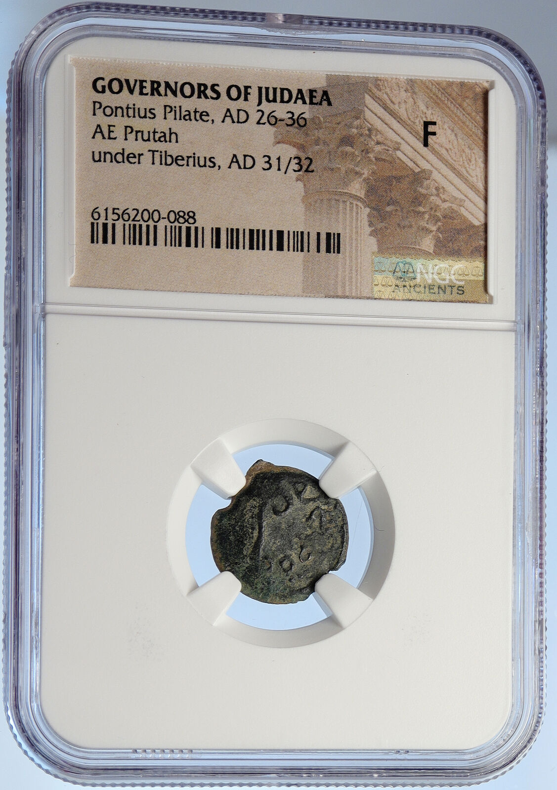 PONTIUS PILATE Tiberius Jerusalem JESUS CHRIST TRIAL Old Roman Coin NGC i106103