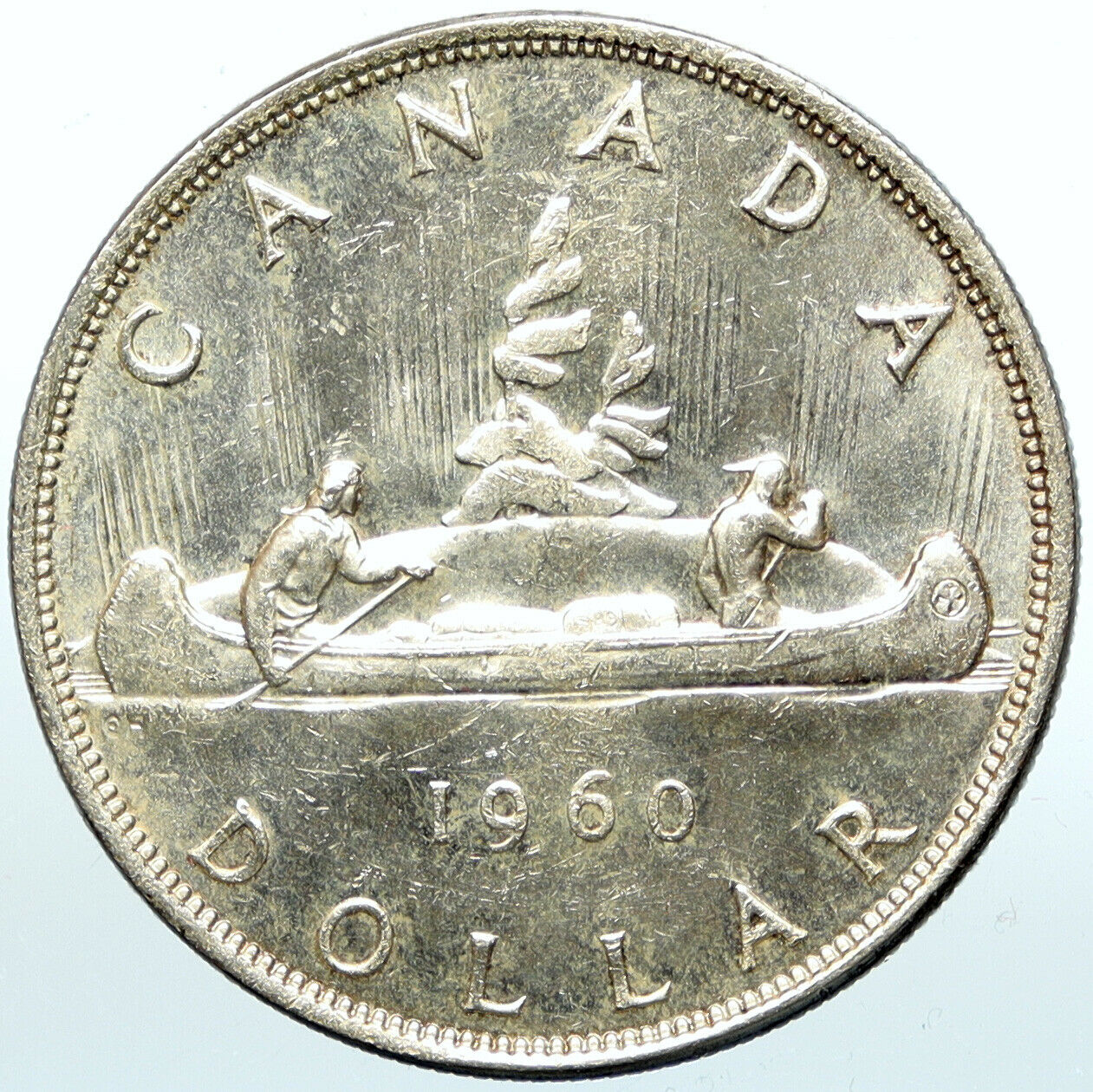 1960 CANADA w UK Queen Elizabeth II VINTAGE Voyagers Silver Dollar Coin i100946