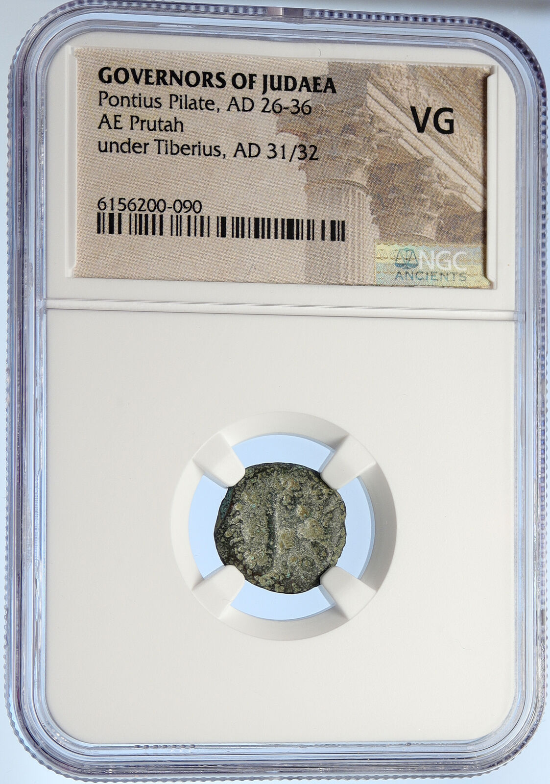 PONTIUS PILATE Tiberius Jerusalem JESUS CHRIST TRIAL Old Roman Coin NGC i106105