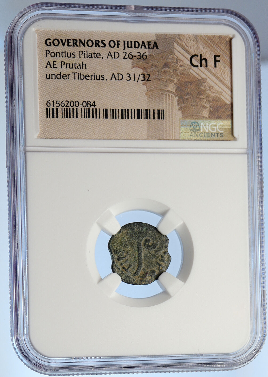 PONTIUS PILATE Tiberius Jerusalem JESUS CHRIST TRIAL Old Roman Coin NGC i106099