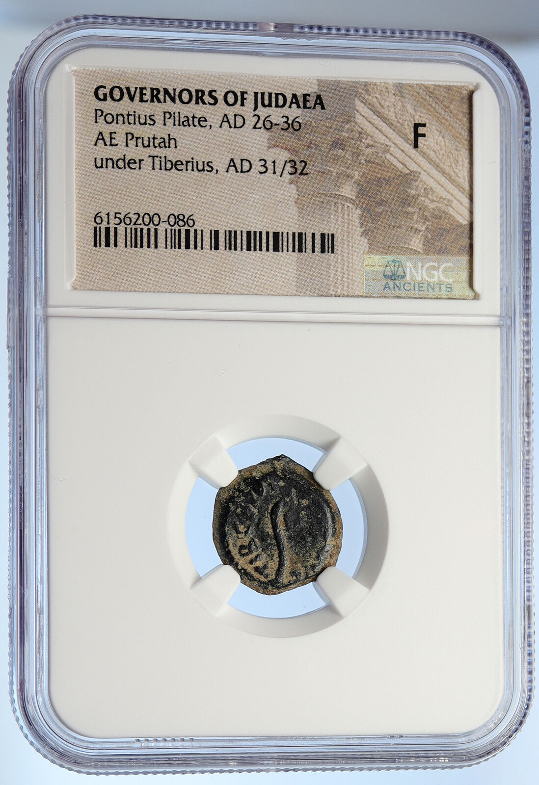 PONTIUS PILATE Tiberius Jerusalem JESUS CHRIST TRIAL Old Roman Coin NGC i106101