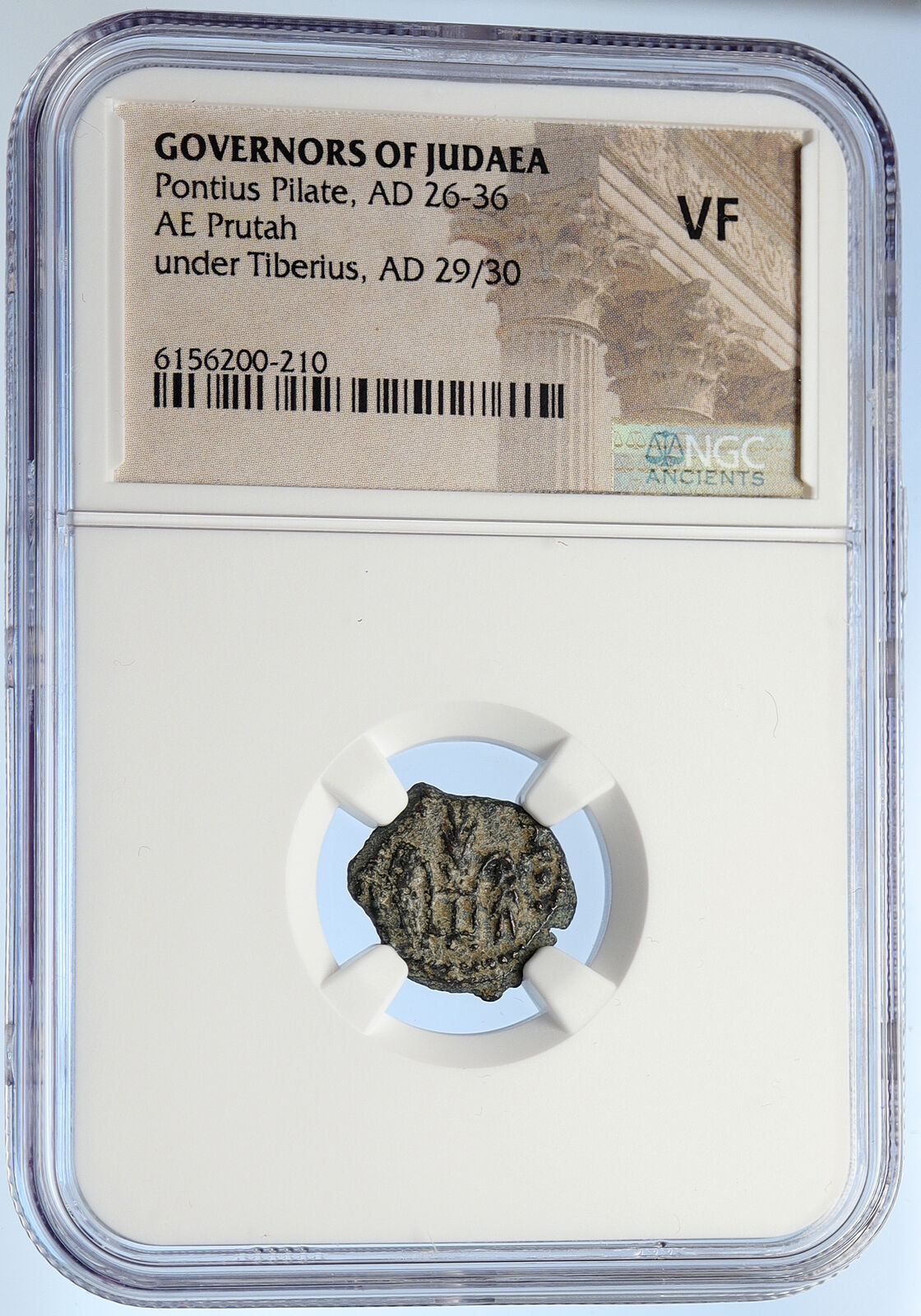 PONTIUS PILATE Tiberius Jerusalem JESUS CHRIST TRIAL Old Roman Coin NGC i106125