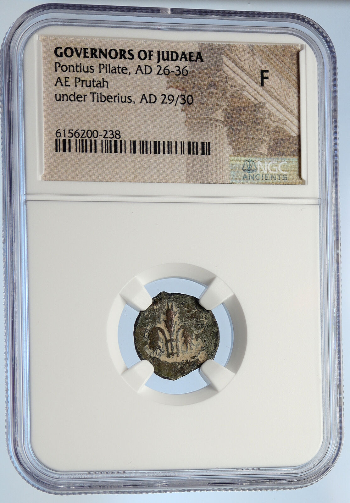 PONTIUS PILATE Tiberius Jerusalem JESUS CHRIST TRIAL Old Roman Coin NGC i106153