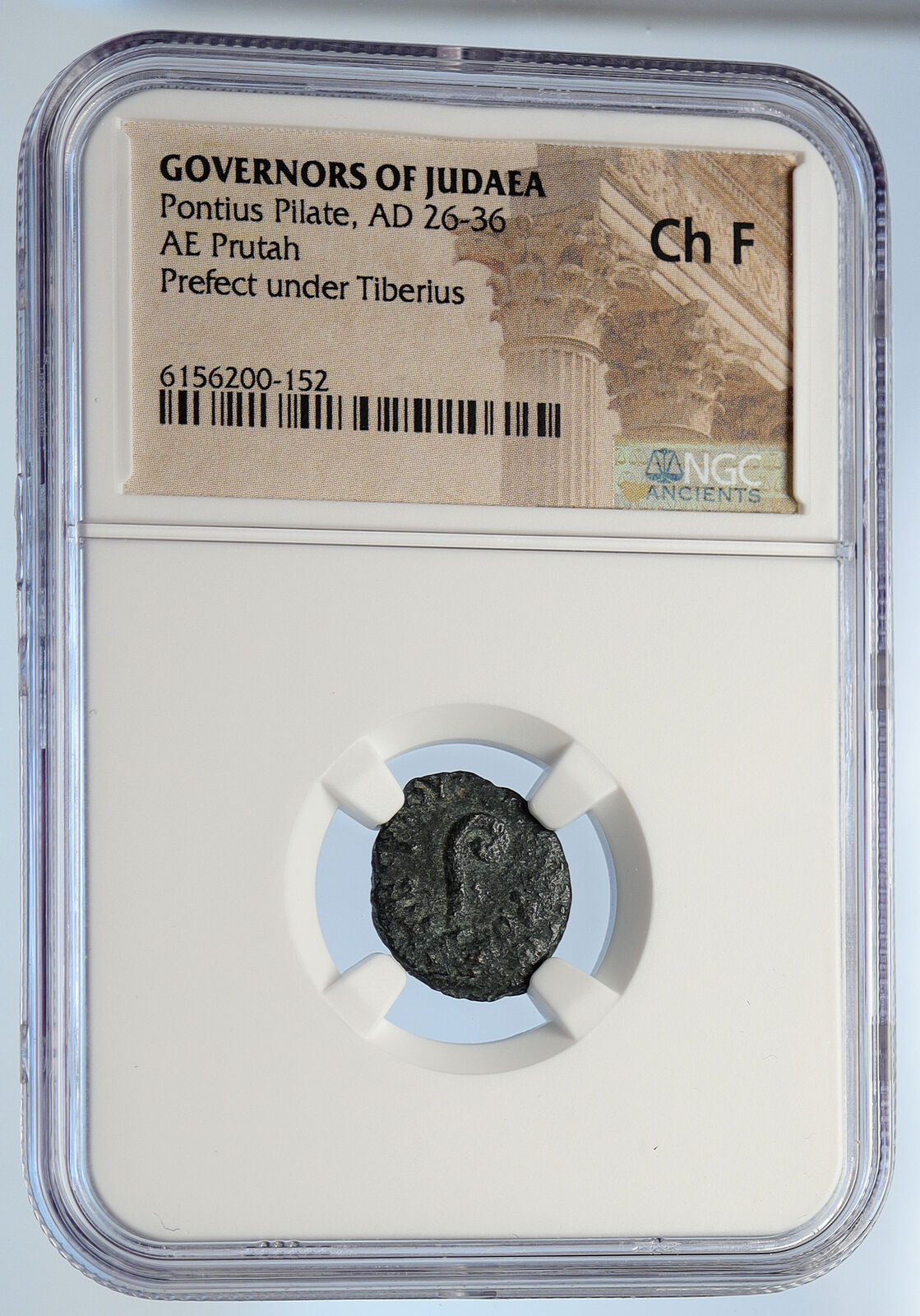 PONTIUS PILATE Tiberius Jerusalem JESUS CHRIST TRIAL Old Roman Coin NGC i106167