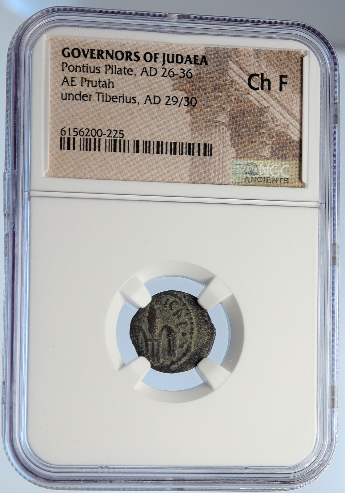 PONTIUS PILATE Tiberius Jerusalem JESUS CHRIST TRIAL Old Roman Coin NGC i106140