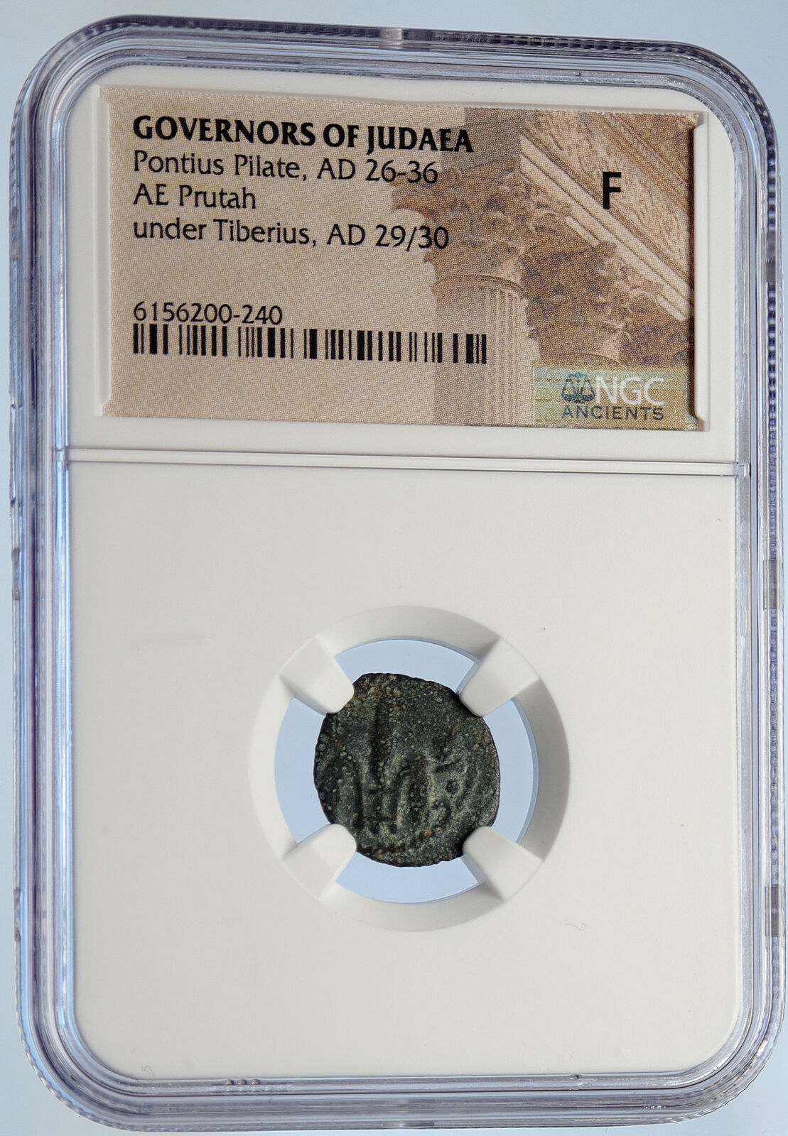 PONTIUS PILATE Tiberius Jerusalem JESUS CHRIST TRIAL Old Roman Coin NGC i106155