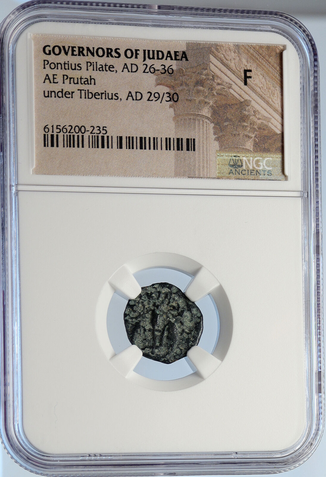 PONTIUS PILATE Tiberius Jerusalem JESUS CHRIST TRIAL Old Roman Coin NGC i106150