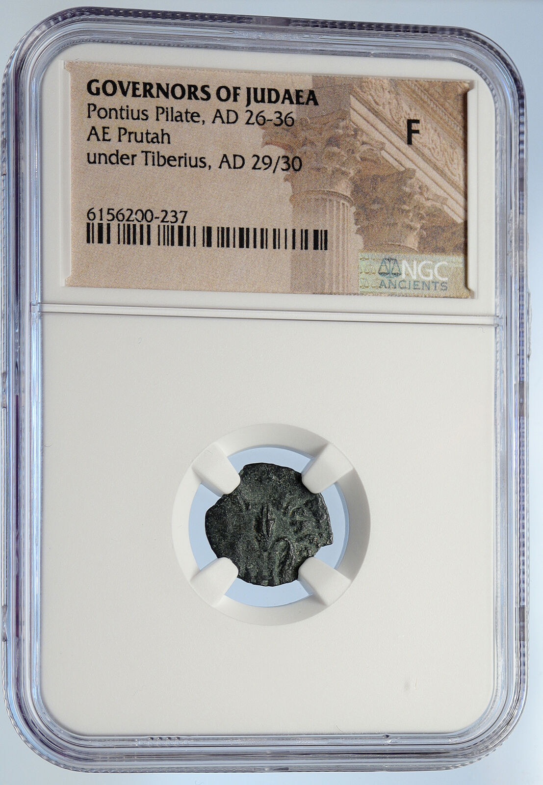 PONTIUS PILATE Tiberius Jerusalem JESUS CHRIST TRIAL Old Roman Coin NGC i106152