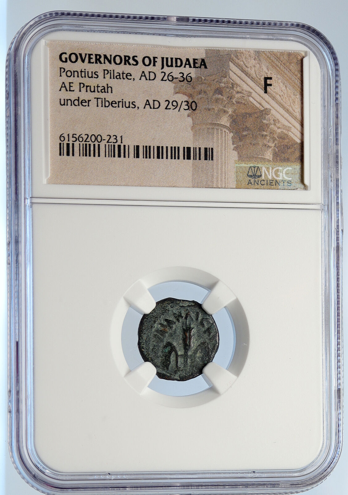 PONTIUS PILATE Tiberius Jerusalem JESUS CHRIST TRIAL Old Roman Coin NGC i106146