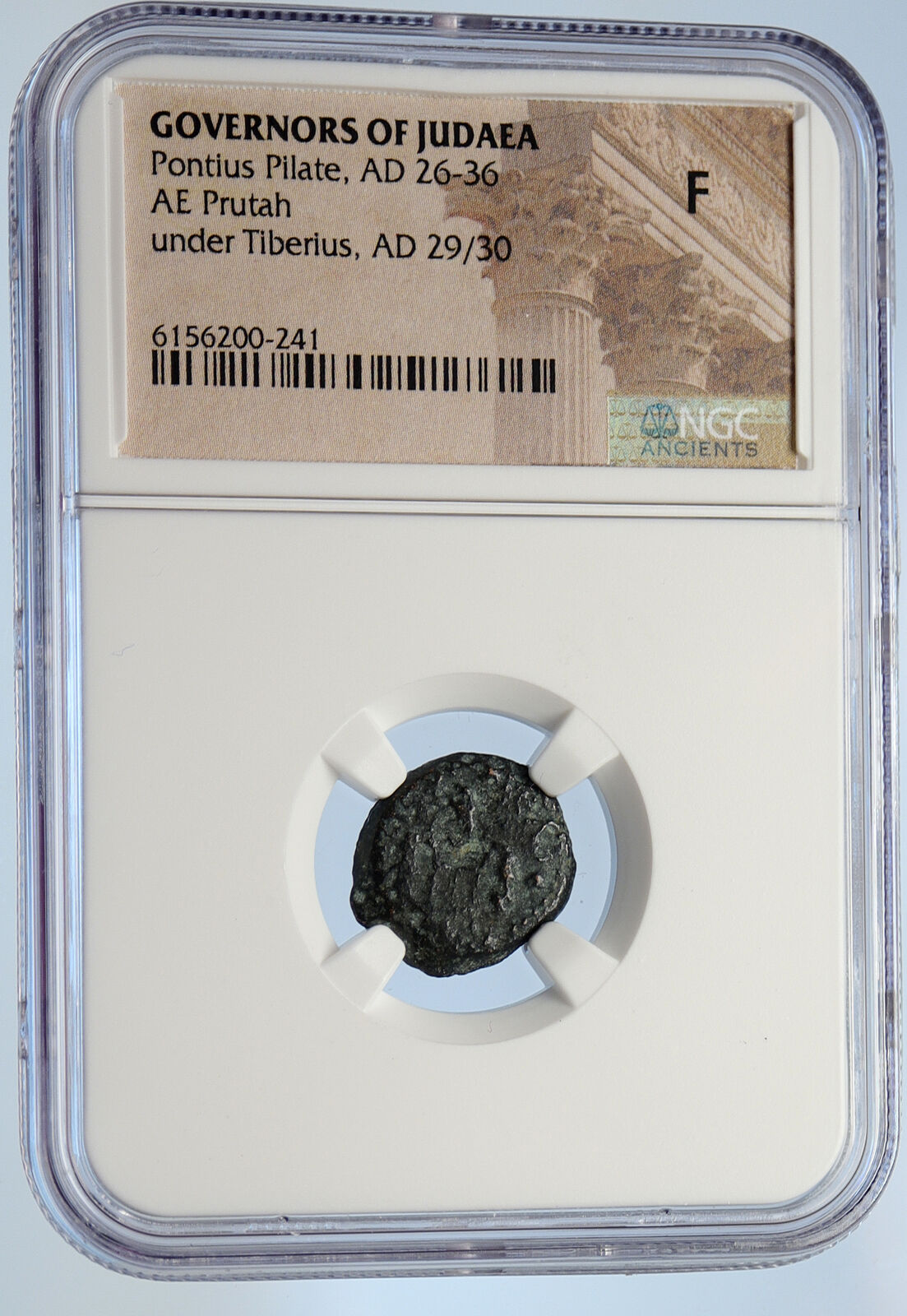 PONTIUS PILATE Tiberius Jerusalem JESUS CHRIST TRIAL Old Roman Coin NGC i106156