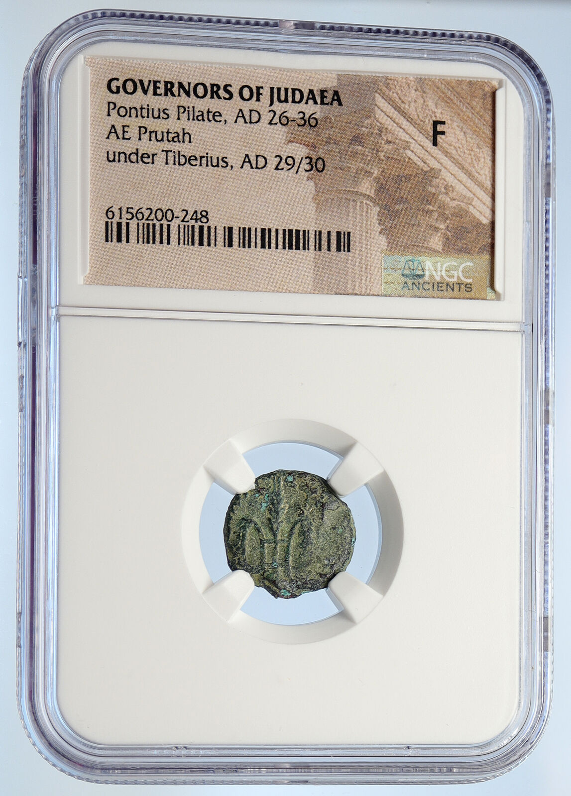 PONTIUS PILATE Tiberius Jerusalem JESUS CHRIST TRIAL Old Roman Coin NGC i106163