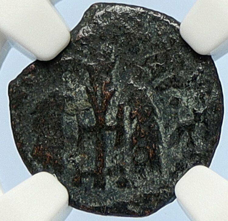 PONTIUS PILATE Tiberius Jerusalem JESUS CHRIST TRIAL Old Roman Coin NGC i106160