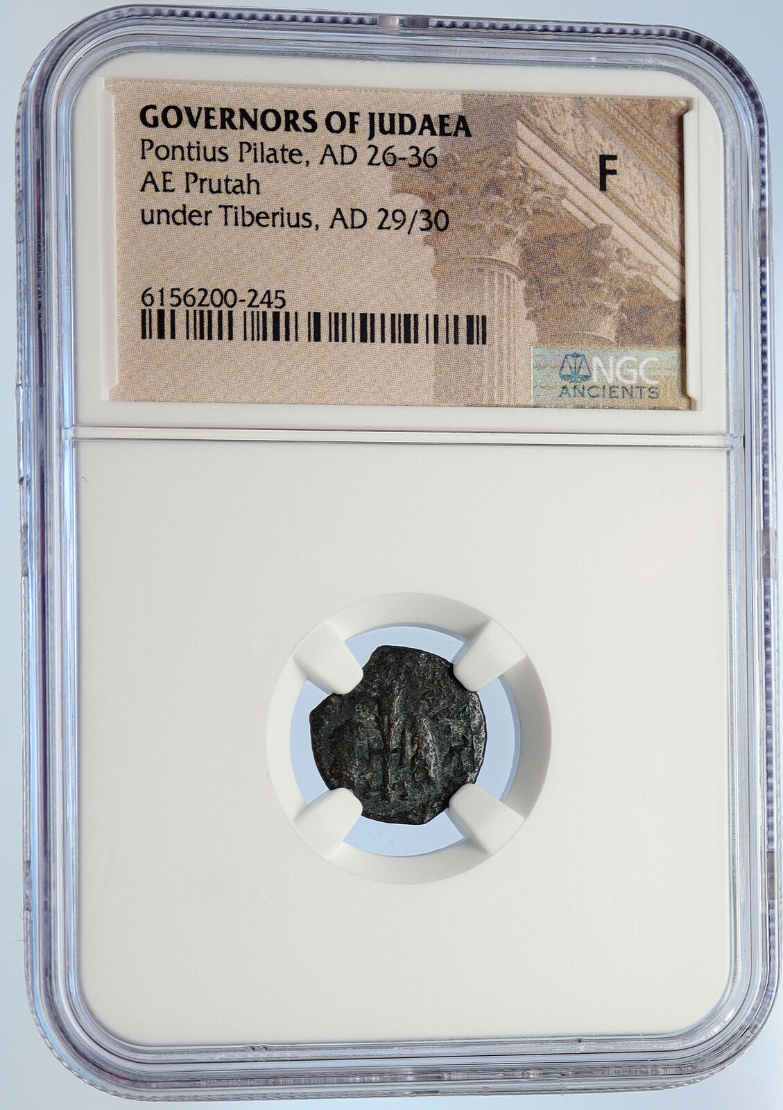 PONTIUS PILATE Tiberius Jerusalem JESUS CHRIST TRIAL Old Roman Coin NGC i106160